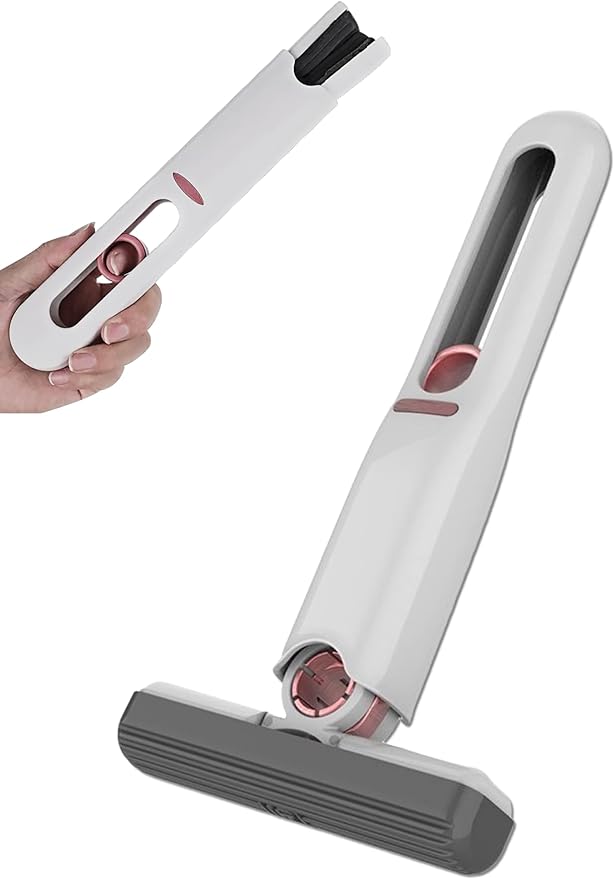 Picture of Portable Mini Mop, Multifunctional Self-Squeeze Mini Mop Hands-Free Mop,Lazy Mini Mop Bathroom Strong Absorbent Mop,Cleaning Mop for Kitchens Bathroom Tableware Desktop Car Glass