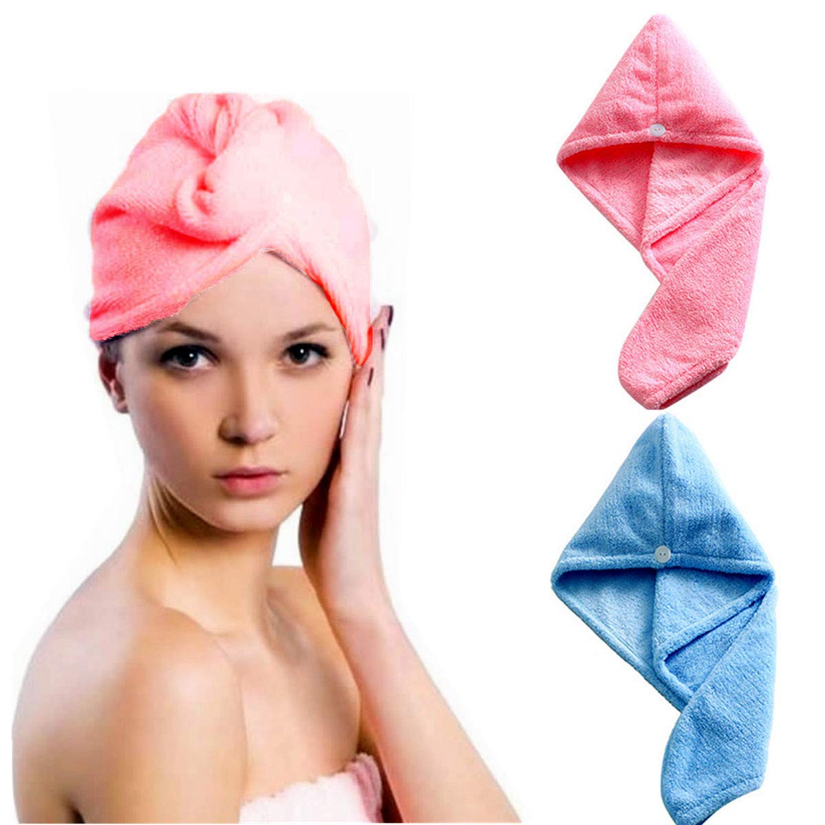 Picture of Dry Hair Cap Microfiber Quick Towel Magic Hair Towel Wrap for Women Absorbent Towel