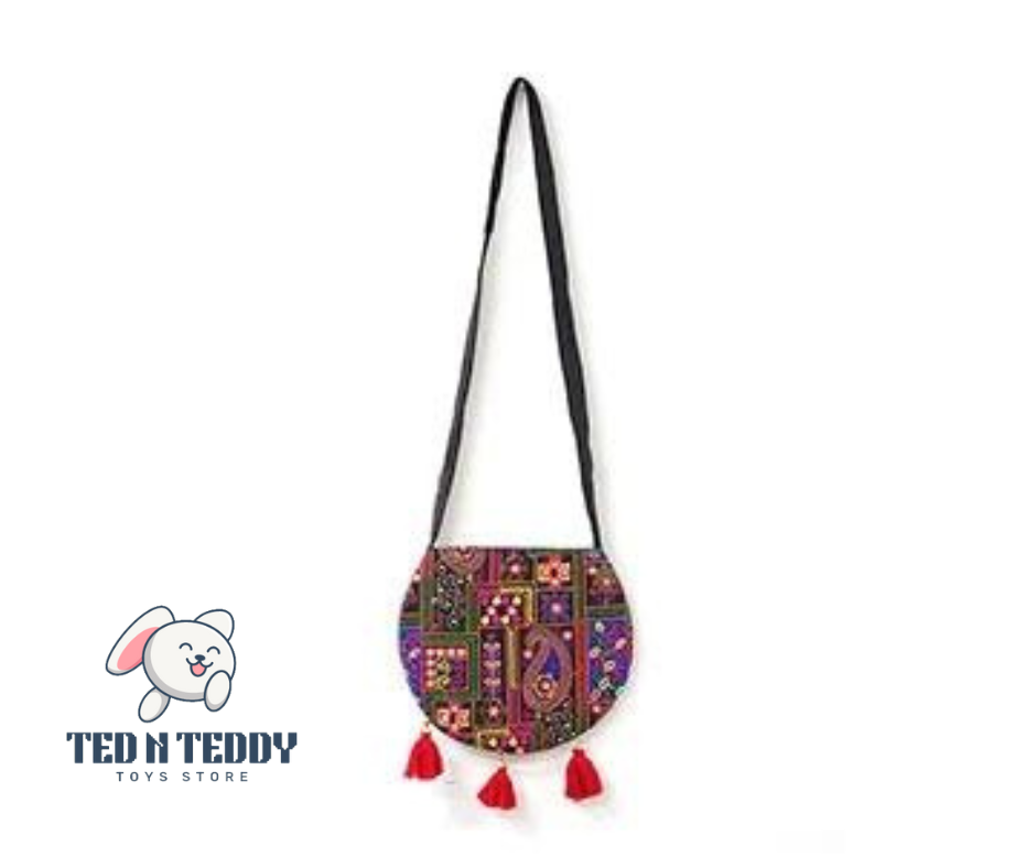 Picture of Cotton Jaipuri Handmade Elephant Printed Hand Bag For Women - Multicolor