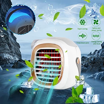 Picture of Air Cooler USB  Desktop Portable Refrigeration Humidification Night Light Air Conditioning Fan