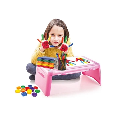 Picture of Folding Lap Desk, Laptop Desk, Breakfast Table, Bed Table, Serving Tray - The lapdesk Contains Extra Storage Space and dividers & Folds Very Easy, Great for Kids, Adults, Boys, Girls