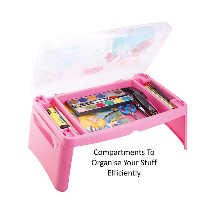 Picture of Folding Lap Desk, Laptop Desk, Breakfast Table, Bed Table, Serving Tray - The lapdesk Contains Extra Storage Space and dividers & Folds Very Easy, Great for Kids, Adults, Boys, Girls