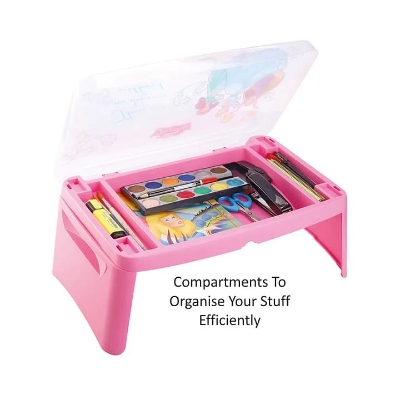 Picture of Folding Lap Desk, Laptop Desk, Breakfast Table, Bed Table, Serving Tray - The lapdesk Contains Extra Storage Space and dividers & Folds Very Easy, Great for Kids, Adults, Boys, Girls