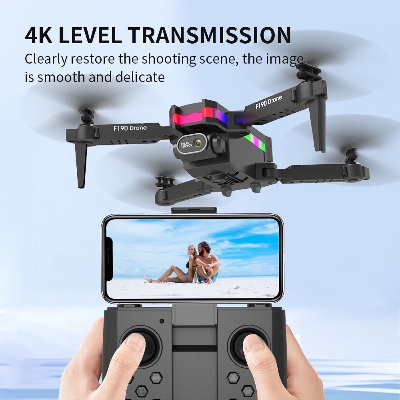 Picture of F190 Drone - With 4K Dual Camera F/2.15 100° FOV Led Night Flight Foldable Mini Drone with Remote Control Frequency 2.4G/4 Channels
