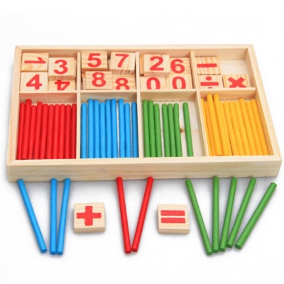 Picture of 52 Spindles Wooden Counting Game Mathematics Material Toy Educational Toy