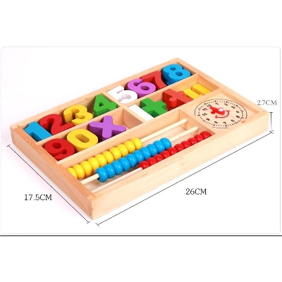 Picture of Digital educational mathematics learning box with abacus beads & clock for kids