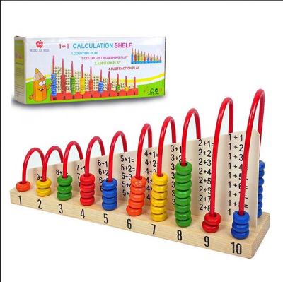 Picture of Multicolor Wooden Abacus Toys Children Counting Calculation Shelf Blocks Montessori Learning Educational Math Toys