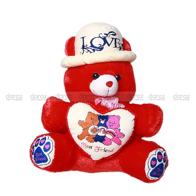 Picture of Teddy Bear Soft Toy For Kids - Red - baby toys