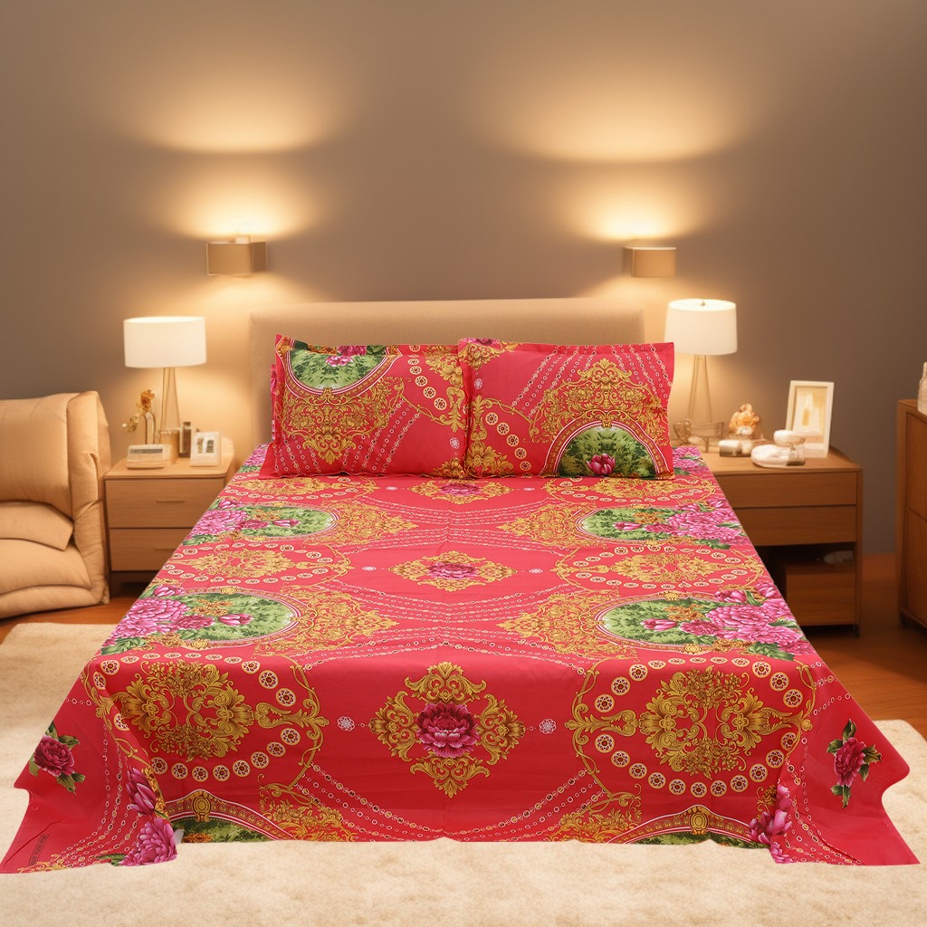 Buy Double Bed Sheet with Two Pillow Covers at best price in Bangladesh