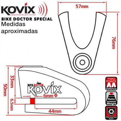 Buy   KOVIX KVZ1 Acidproof Drill & Saw Resistant 6mm Motorcycle Disc Lock-Multicolor (2 Key)  best Price In Bangladesh