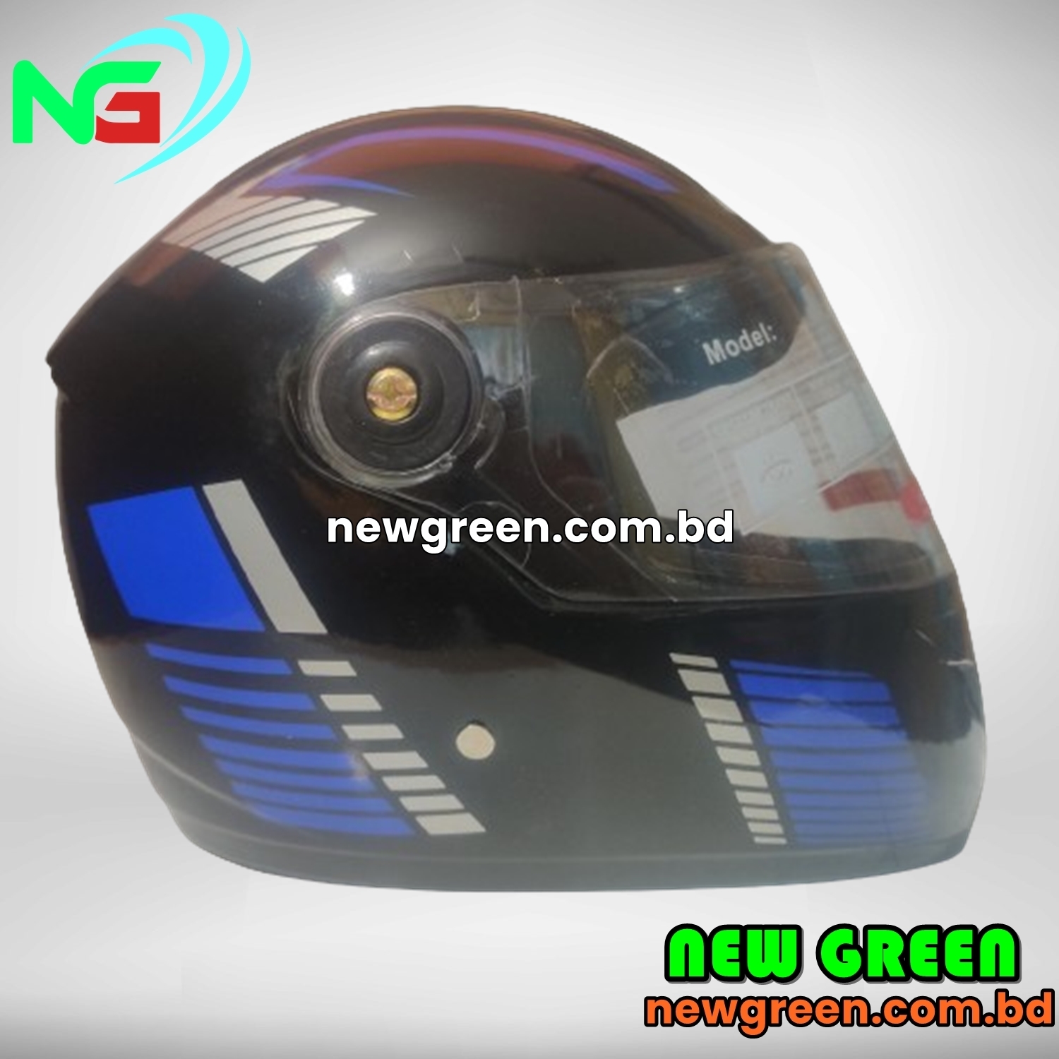 Picture of FULL FACE STM BIKE HELMET - BLACK, RED, BLUE & JAZZ GRAPHICS