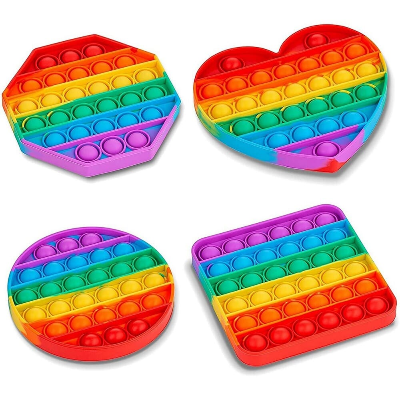 Buy Pop It Rainbow Colour Fidget Sensory Toys Pop, Autism Special Needs Stress Relief Silicone Pressure Relieving Toys, Heart Shape, Circle, Hexagon and Square Squeeze Toys for Kids Children Adults 1pes at Best Price In Bangladesh