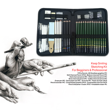 Buy Keep Smiling Sketching Kit Drawing Pencil Set Of 42 Pcs Best Prices in Bangladesh