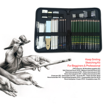 Buy Keep Smiling Sketching Kit Drawing Pencil Set Of 42 Pcs Best Prices in Bangladesh