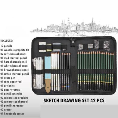 Buy Keep Smiling Sketching Kit Drawing Pencil Set Of 42 Pcs Best Prices in Bangladesh