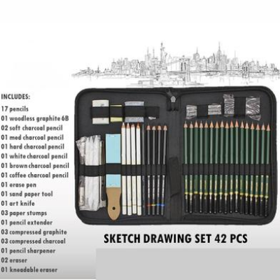 Buy Keep Smiling Sketching Kit Drawing Pencil Set Of 42 Pcs Best Prices in Bangladesh