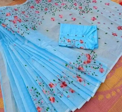 Buy stylesh-fashionable-best-hand-print-half-silk-saree-and-cotton-mixed-panjabi-for-man-and-women at Best Prices in Bangladesh