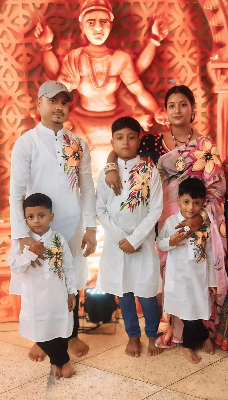 Buy stylesh-fashionable-best-hand-print-half-silk-saree-and-cotton-mixed-panjabi-for-man-and-women-at Best Prices in Bangladesh