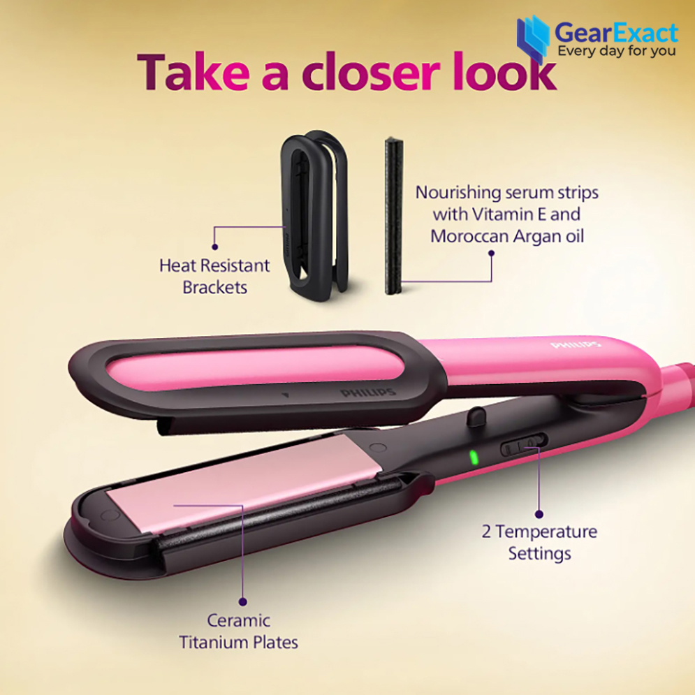 Picture of Philips BHS522/00 NourishCare & SilkProtectCare with Heat Protection Hair Straightener for Women