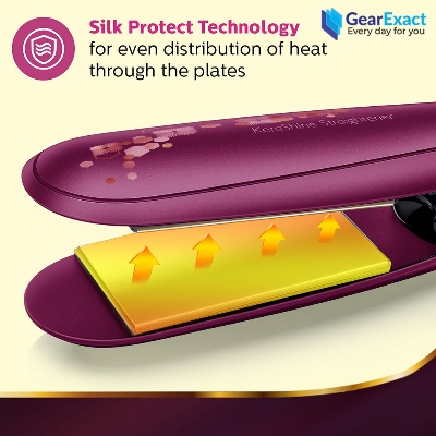 Picture of Philips BHS738/00 Kerashine Titanium Wide Plate Hair Straightener Silkprotect for Women