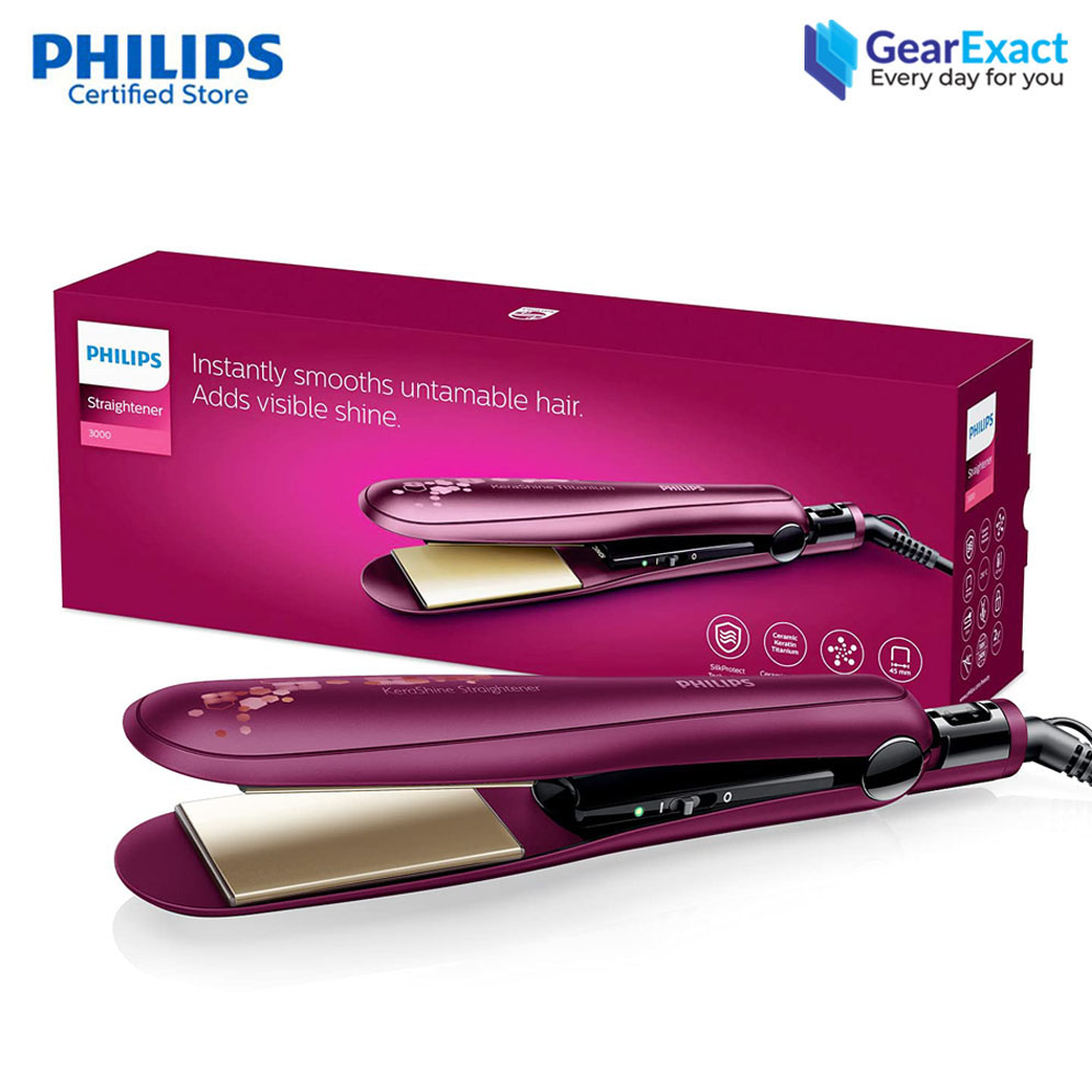 Picture of Philips BHS738/00 Kerashine Titanium Wide Plate Hair Straightener Silkprotect for Women