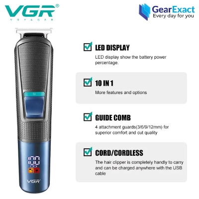 Picture of VGR V-108 Multi-Functional 10-in-1 Grooming Kit for Men