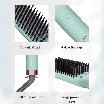 Picture of VGR V-592 Hair Straightener Hot Comb and Brush for Women