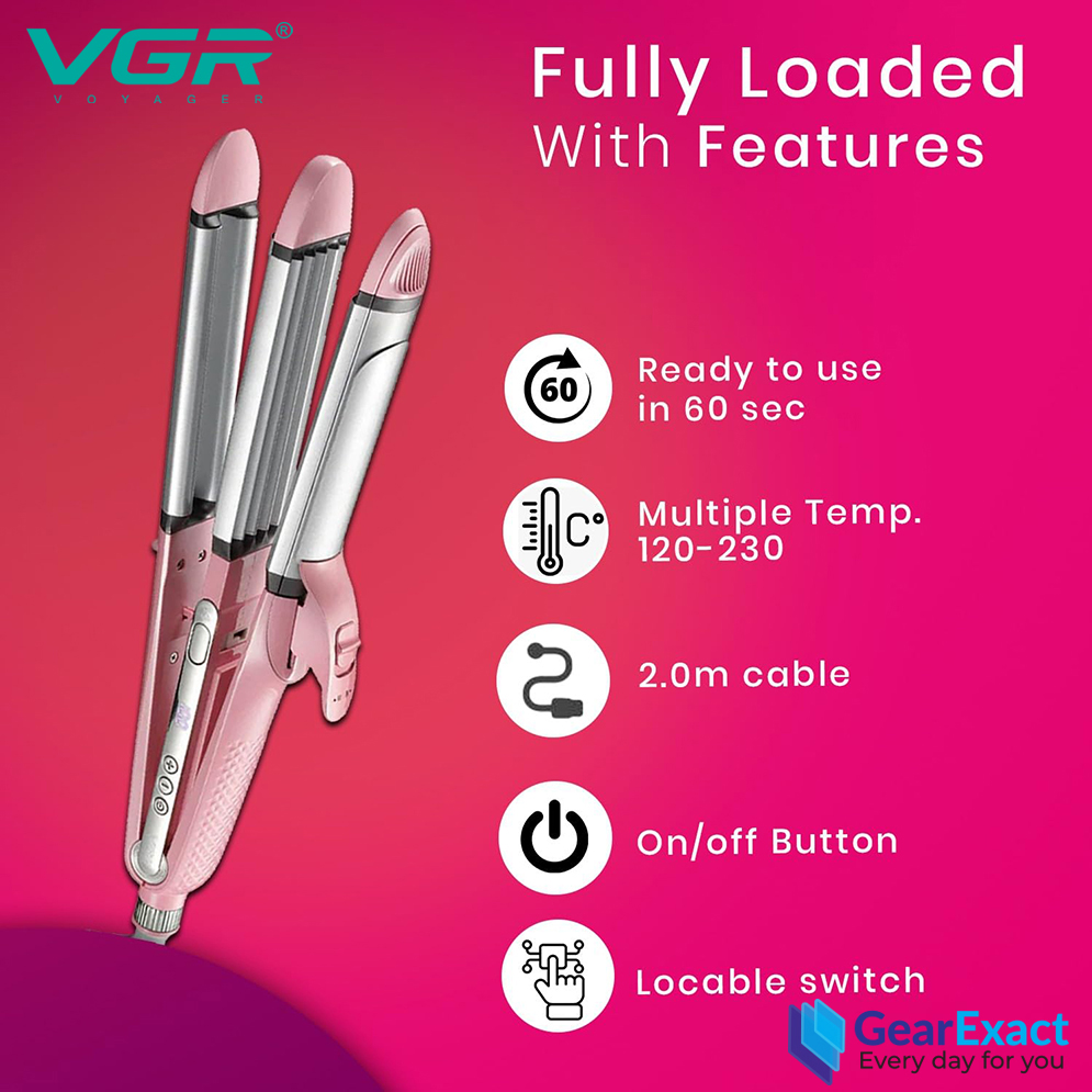 Picture of VGR V-563 Multi-Styler 4-in-1 Straightener, Curler, Crimper & Waver Salon Series for Women