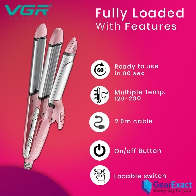 Picture of VGR V-563 Multi-Styler 4-in-1 Straightener, Curler, Crimper & Waver Salon Series for Women
