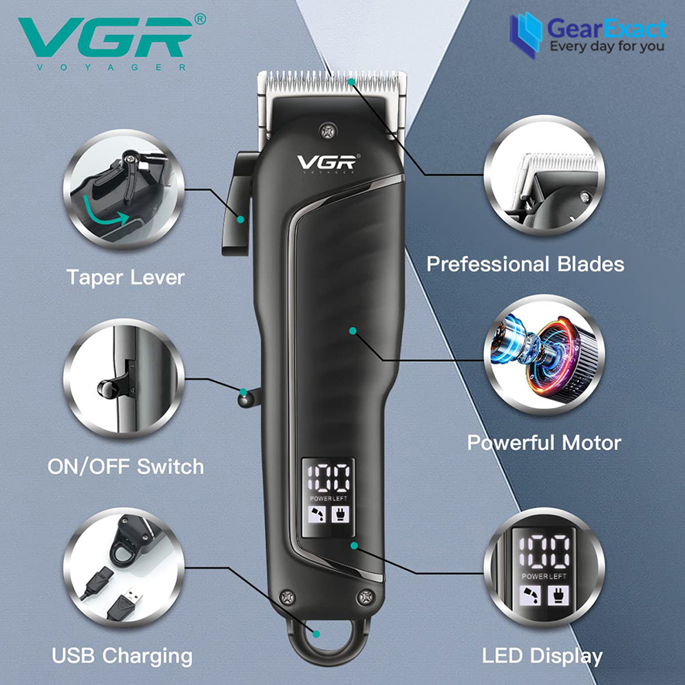 Picture of VGR V-683 Cordless Hair Clipper with Taper Lever Adjustment for Men