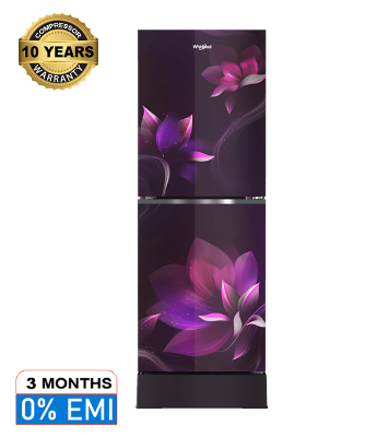 Buy Whirlpool 236 Liter Freshmagic Pro Inverter Glass Door Floret Purple at Best Price In Bangladesh
