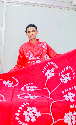 Buy stylesh-fashionable-best-hand-print-half-silk-saree-and-cotton-mixed-panjabi-for-man-and-women-  at Best Prices in Bangladesh