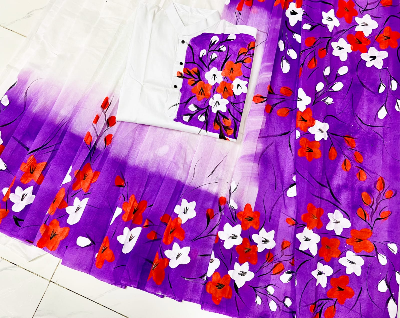 Buy stylesh-fashionable-best-hand-print-half-silk-saree-and-cotton-mixed-panjabi-for-man-and-women-  at Best Prices in Bangladesh