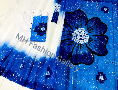 Buy stylesh-fashionable-best-hand-print-half-silk-saree-and-cotton-mixed-panjabi-for-man-and-women-  at Best Prices in Bangladesh