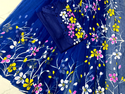 Buy stylesh-fashionable-best-hand-print-half-silk-saree-and-cotton-mixed-panjabi-for-man-and-women-  at Best Prices in Bangladesh