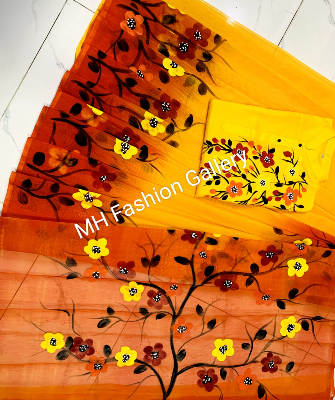 Buy stylesh-fashionable-best-hand-print-half-silk-saree-and-cotton-mixed-panjabi-for-man-and-women-  at Best Prices in Bangladesh