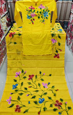 Buy stylesh-fashionable-best-hand-print-half-silk-saree-and-cotton-mixed-panjabi-for-man-and-women-  at Best Prices in Bangladesh