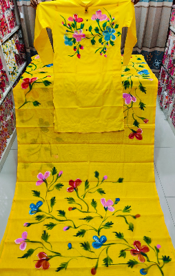 Buy stylesh-fashionable-best-hand-print-half-silk-saree-and-cotton-mixed-panjabi-for-man-and-women-  at Best Prices in Bangladesh