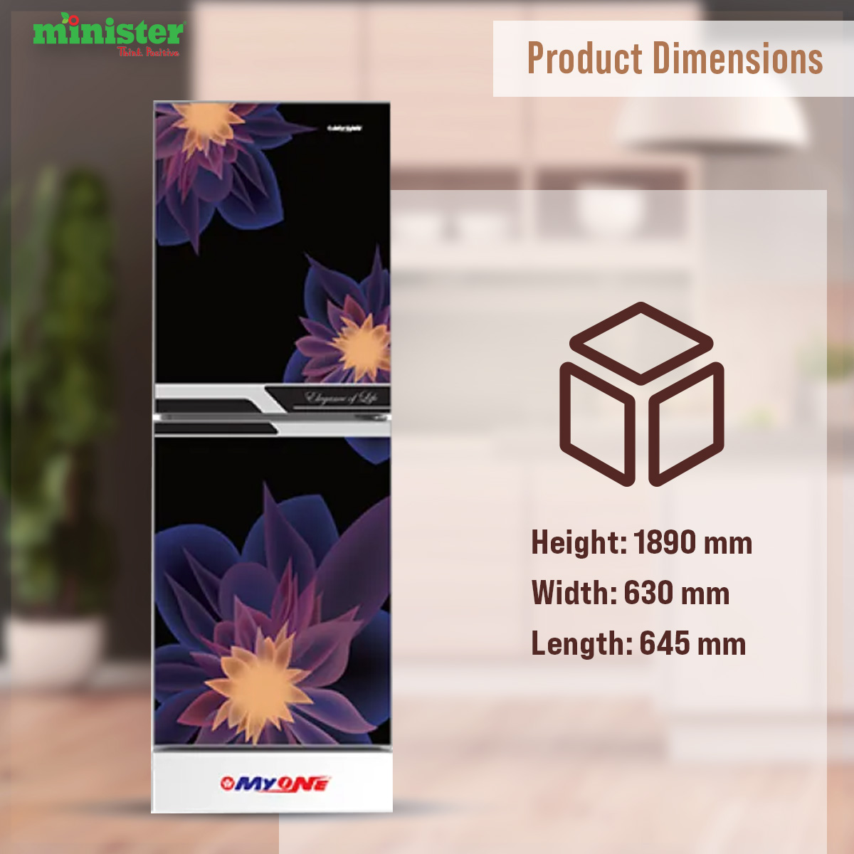 Picture of MYONE MY-302 Liter Frost Top Mount Refrigerator Elegant Mangolia