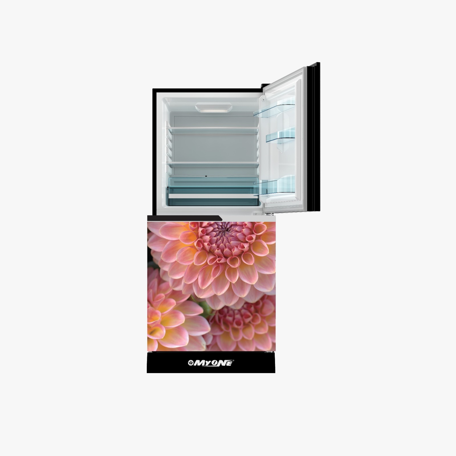 Picture of MYONE 262 Liter Frost Type Bottom Mount Refrigerator Pink Dahlia Black Full Match-262 (MY-2F2G)