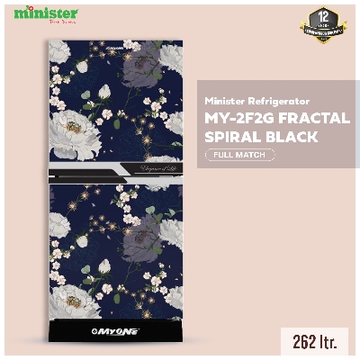 Picture of MYONE MY-2F2G Refrigerator - 262 Liter - FRACTAL SPIRAL BLACK FULL MATCH