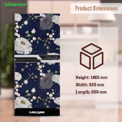 Picture of MYONE MY-2F2G Refrigerator - 262 Liter - FRACTAL SPIRAL BLACK FULL MATCH