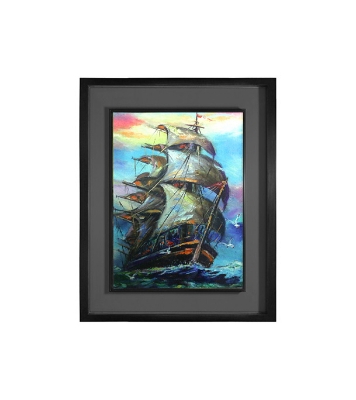 Buy Wooden Photo Frame/Canvas-Sampan/ Boat(23x17 inch)  Online at Best Price