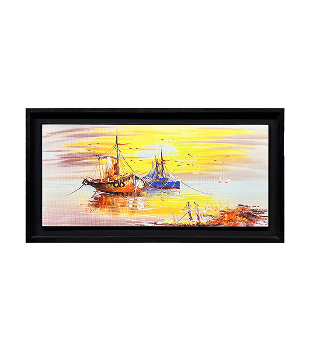 Buy Wooden Photo Frame/Canvas-Boat (41x2inch)  Online at Best Price