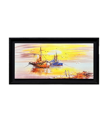 Buy Wooden Photo Frame/Canvas-Boat (41x2inch)  Online at Best Price