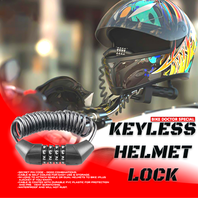 Durable 4-Digit Combination Motorcycle Helmet Lock Chain – Anti-Theft, Portable Steel Cable for Bikes, Scooters, Strollers (2m Stretchable, Keyless Security) Bike Doctoronline shop bangladeshothoba.com