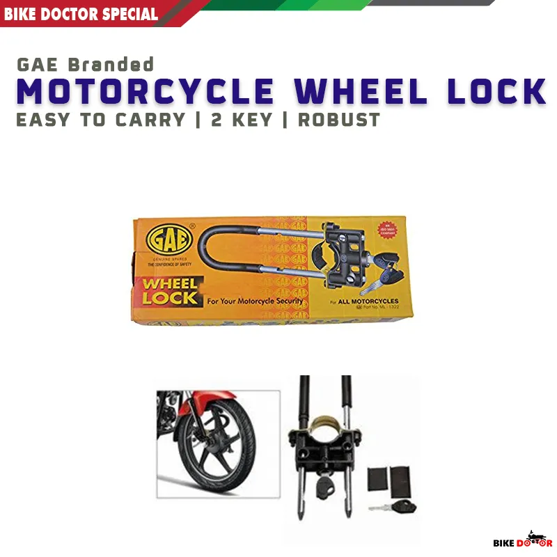 GAE Branded Bike Front Wheel Lock with 2 Keys (Made in India) Bike Doctoronline shop bangladeshothoba.com