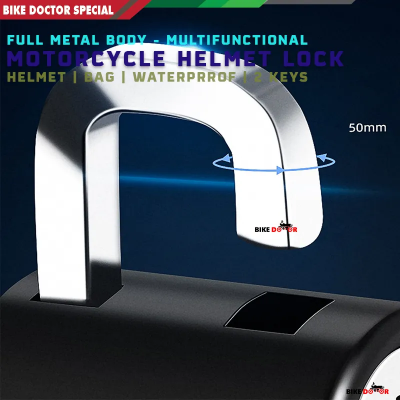 Full Metal Universal Motorcycle Helmet Lock – Zinc Alloy, Anti-Theft, Waterproof, Easy Installation with 2 Keys for 22-28mm Handlebars (Portable Security for Motorcycles, Cycles & Bicycles) Bike Doctoronline shop bangladeshothoba.com