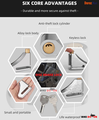 Universal Disc Brake Lock Rust Proof Durable Anti-Theft (Non Acid Proof) Copper Cylinder with 2 Keys Bike Doctoronline shop bangladeshothoba.com