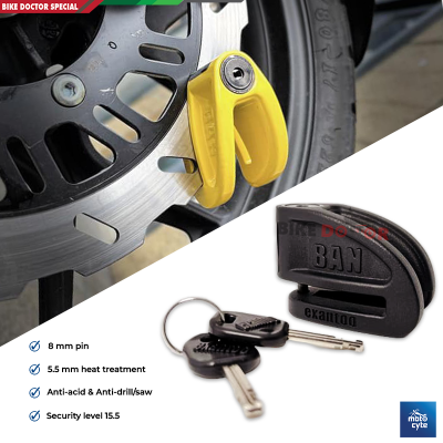 BAN Exantoo BAN1 Hi-Tech Disc Lock for Motorcycle – 5.5mm Hardened Pin | Anti-Saw & Anti-Knock 1 Piece Random Color Selection Bike Doctoronline shop bangladeshothoba.com